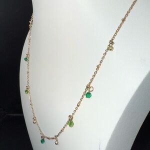 Francesca's Gold Necklace with Green Charms